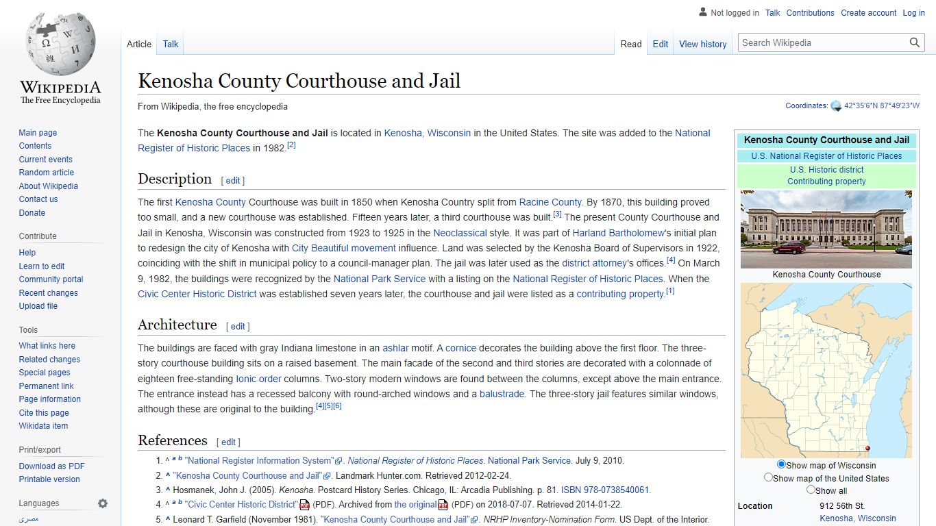 Kenosha County Courthouse and Jail - Wikipedia